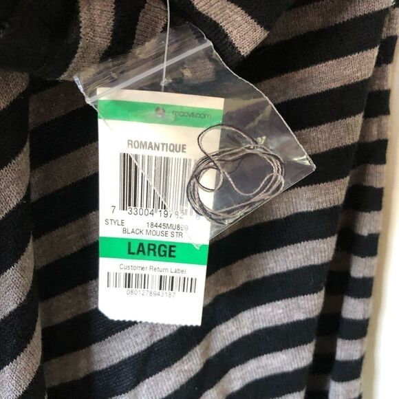 INC International Concepts Romantique Striped Open Drape Cardigan - Picture 6 of 8